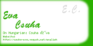 eva csuha business card